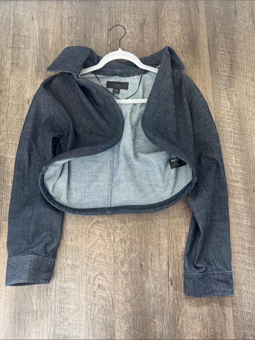 Zara Dark Indigo Cropped Denim Jacket